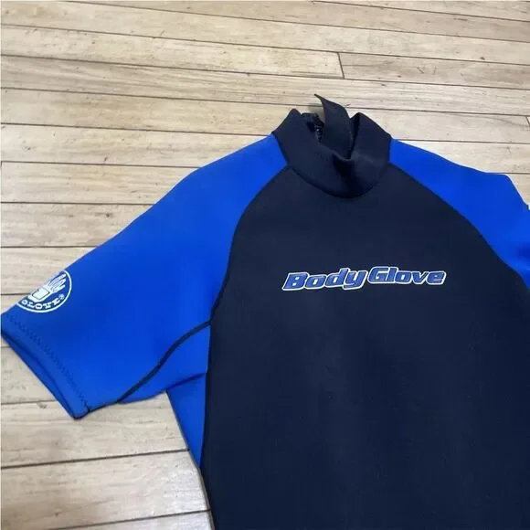 BODY GLOVE Pro Series Wetsuit Mens XXL 2.1 MM Blue Black Short Sleeve 3/4 2XL